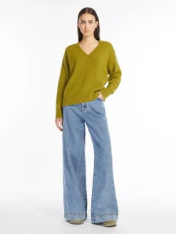 Alpaca and cotton V-neck sweater