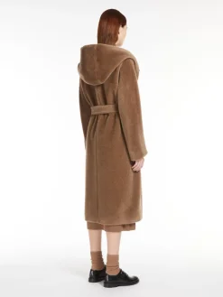 Alpaca and wool coat with belt