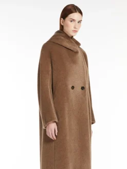 Alpaca and wool coat with belt