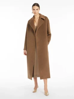 Alpaca, wool and cashmere wrap coat
