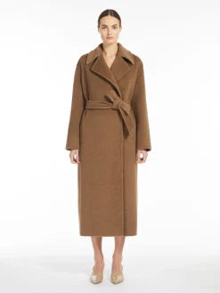 Alpaca, wool and cashmere wrap coat