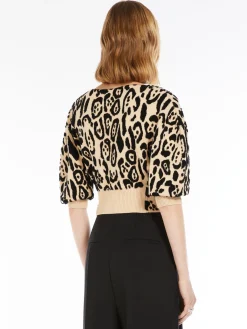 Animal-print jacquard jumper