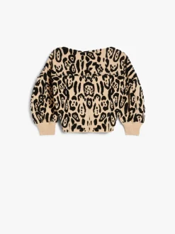 Animal-print jacquard jumper