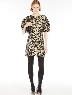Animal-print terry dress