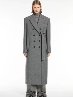 Asymmetric wool coat