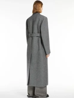 Asymmetric wool coat
