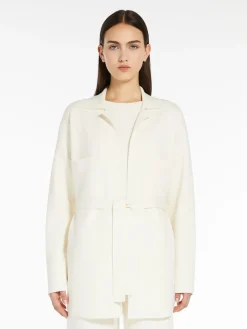 Belted viscose cardigan