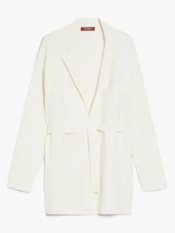 Belted viscose cardigan