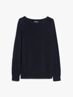 Cable-knit sweater in cotton yarn