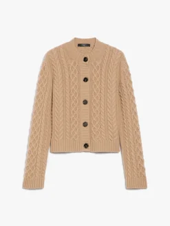 Cable-knit wool cardigan