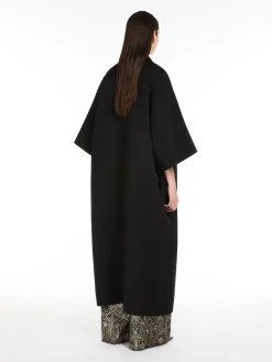 Camel drap cape coat