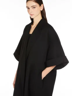 Camel drap cape coat