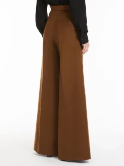 Camel hair palazzo trousers
