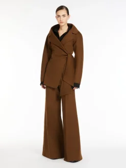 Camel wrap-over jacket