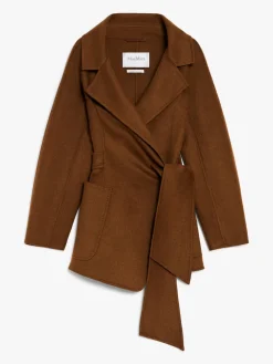 Camel wrap-over jacket