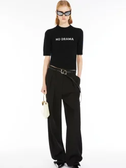 Cashmere and wool short-sleeved jumper