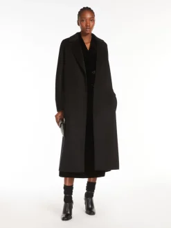 Cashmere and wool wrap coat