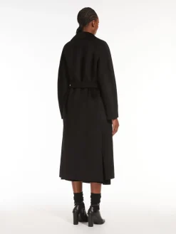 Cashmere and wool wrap coat
