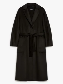 Cashmere and wool wrap coat