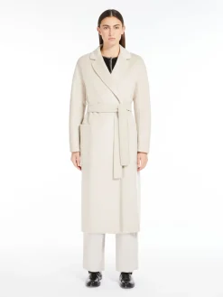 Cashmere and wool wrap coat