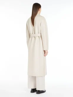 Cashmere and wool wrap coat