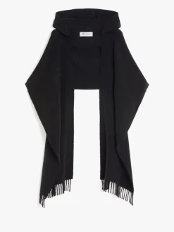 Cashmere blend scarf with hood