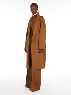 Cashmere midi coat with belt