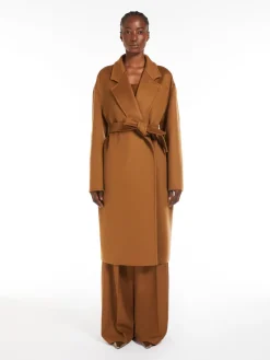 Cashmere midi coat with belt