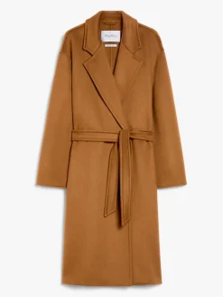 Cashmere midi coat with belt