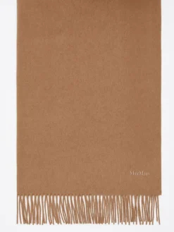 Cashmere stole with embroidery and fringes
