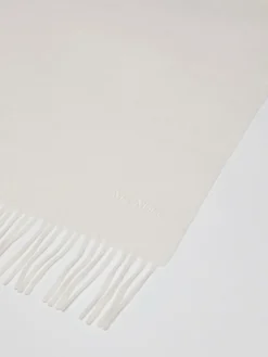 Cashmere stole with embroidery and fringes