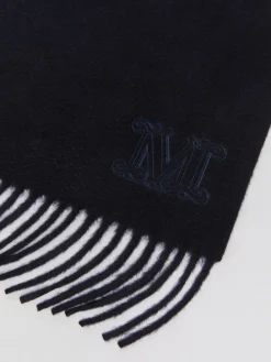 Cashmere stole with monogram embroidery