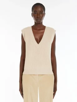 Cashmere yarn gilet