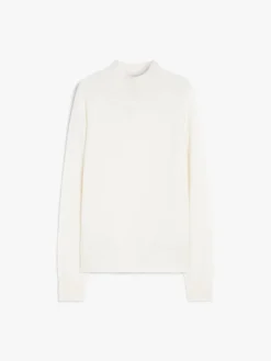 Cashmere yarn polo-neck sweater