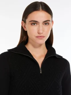 Cashmere-blend jumper with zip