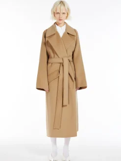 Cashmere-blend robe coat