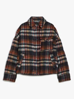 Chequered flannel down jacket