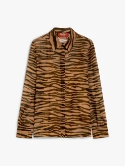 Classic shirt in printed silk