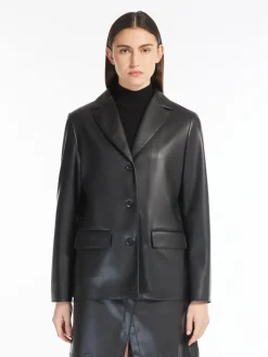 Coated jersey blazer