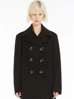 Cocoon-fit double-breasted pea coat