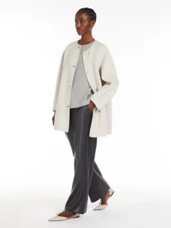 Cocoon-style midi coat in wool