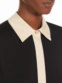 Colour block silk shirt