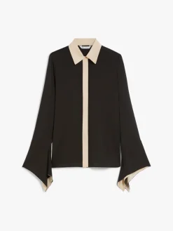 Colour block silk shirt