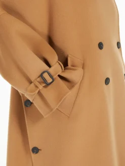 Comfort-fit double-faced wool-blend coat