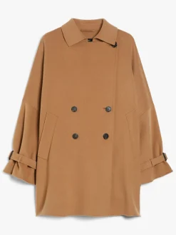 Comfort-fit double-faced wool-blend coat