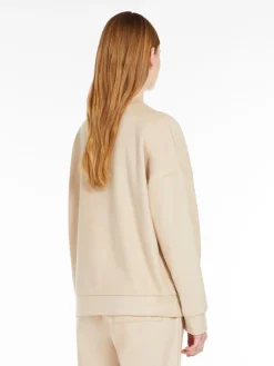 Cotton and wool broadcloth sweatshirt