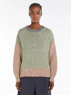Cotton and wool colourblock sweater