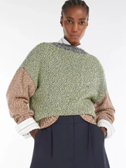 Cotton and wool colourblock sweater