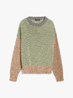 Cotton and wool colourblock sweater