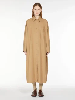 Cotton canvas shirt dress